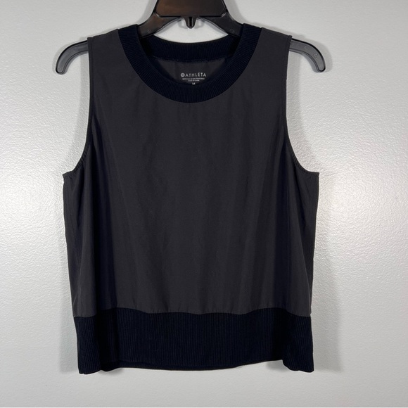 Black Athleta Zephyr Tank Top Women’s Medium Silky Shell Featherweight Stretch - Picture 2 of 9